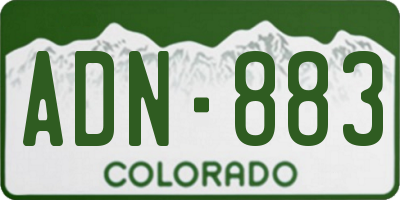 CO license plate ADN883