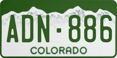 CO license plate ADN886