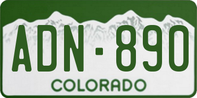 CO license plate ADN890