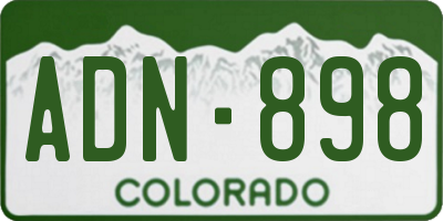 CO license plate ADN898