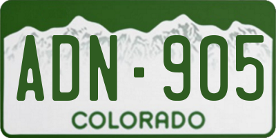 CO license plate ADN905