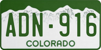 CO license plate ADN916