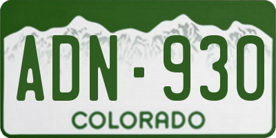 CO license plate ADN930