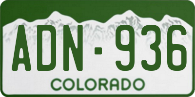 CO license plate ADN936