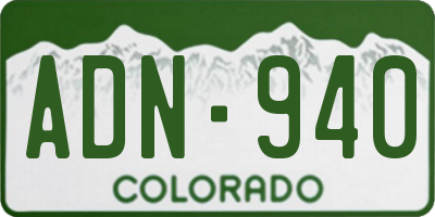 CO license plate ADN940