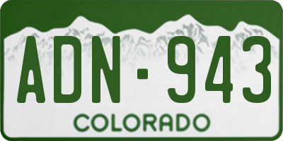 CO license plate ADN943