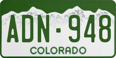 CO license plate ADN948