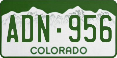 CO license plate ADN956