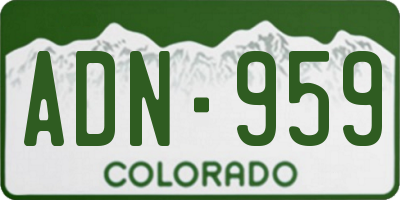 CO license plate ADN959