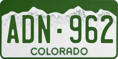 CO license plate ADN962