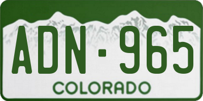 CO license plate ADN965