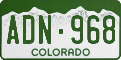 CO license plate ADN968