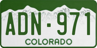 CO license plate ADN971