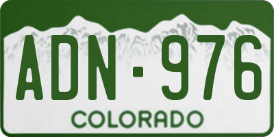CO license plate ADN976