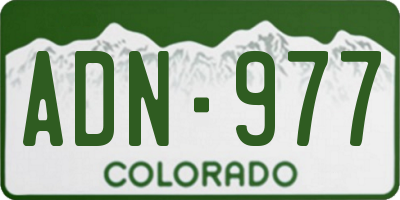 CO license plate ADN977