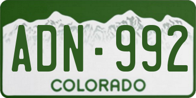 CO license plate ADN992