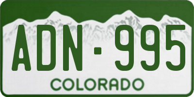 CO license plate ADN995