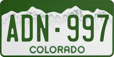 CO license plate ADN997