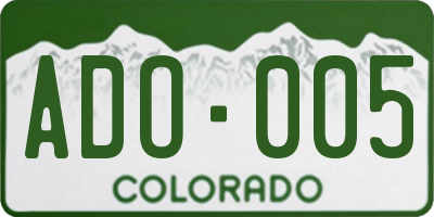 CO license plate ADO005