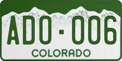 CO license plate ADO006