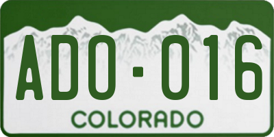 CO license plate ADO016