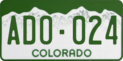 CO license plate ADO024