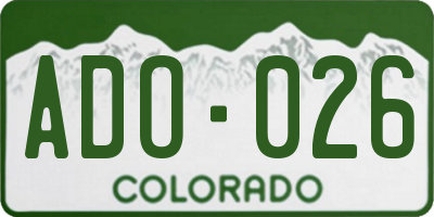 CO license plate ADO026