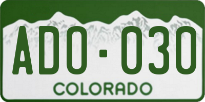 CO license plate ADO030