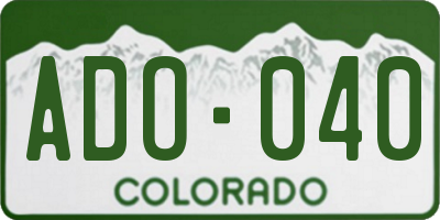 CO license plate ADO040