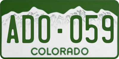 CO license plate ADO059