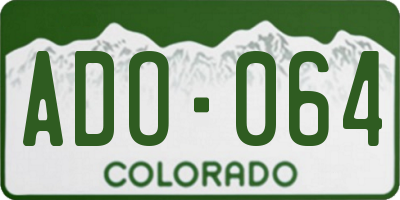 CO license plate ADO064