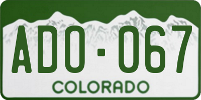 CO license plate ADO067