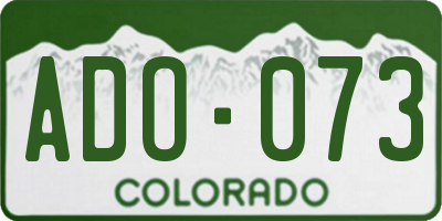 CO license plate ADO073