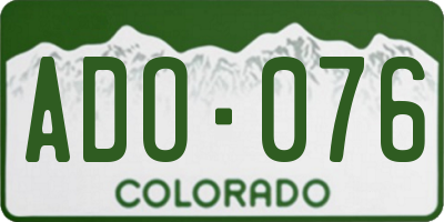 CO license plate ADO076