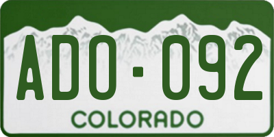 CO license plate ADO092