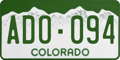 CO license plate ADO094
