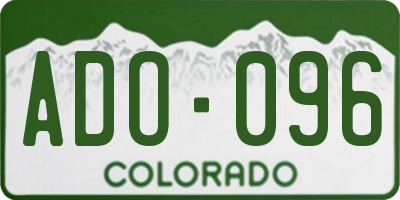 CO license plate ADO096