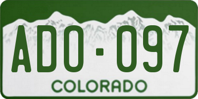 CO license plate ADO097