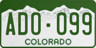 CO license plate ADO099