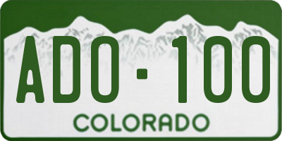 CO license plate ADO100