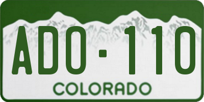 CO license plate ADO110