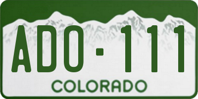 CO license plate ADO111