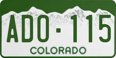 CO license plate ADO115