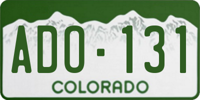 CO license plate ADO131