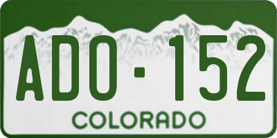 CO license plate ADO152