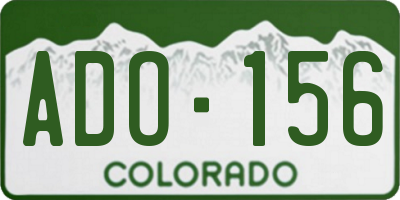 CO license plate ADO156