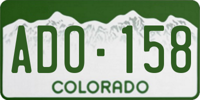 CO license plate ADO158