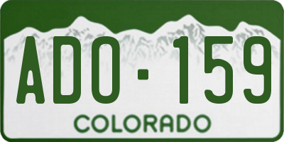 CO license plate ADO159