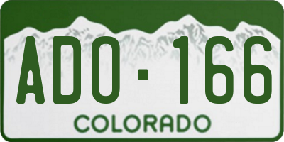 CO license plate ADO166