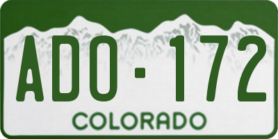CO license plate ADO172